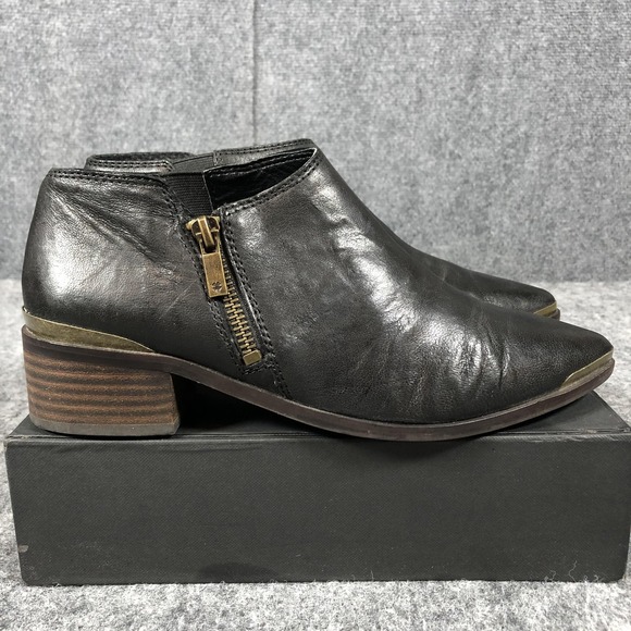 Lucky Brand Koben Ankle Booties Womens 8 M Black Leather Zip Block Heel LK-KOBEN - Picture 6 of 16